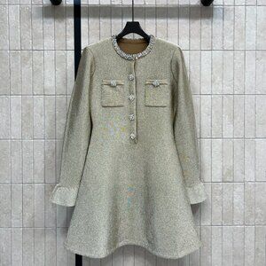 Self-Portrait New Gold Knit Dress